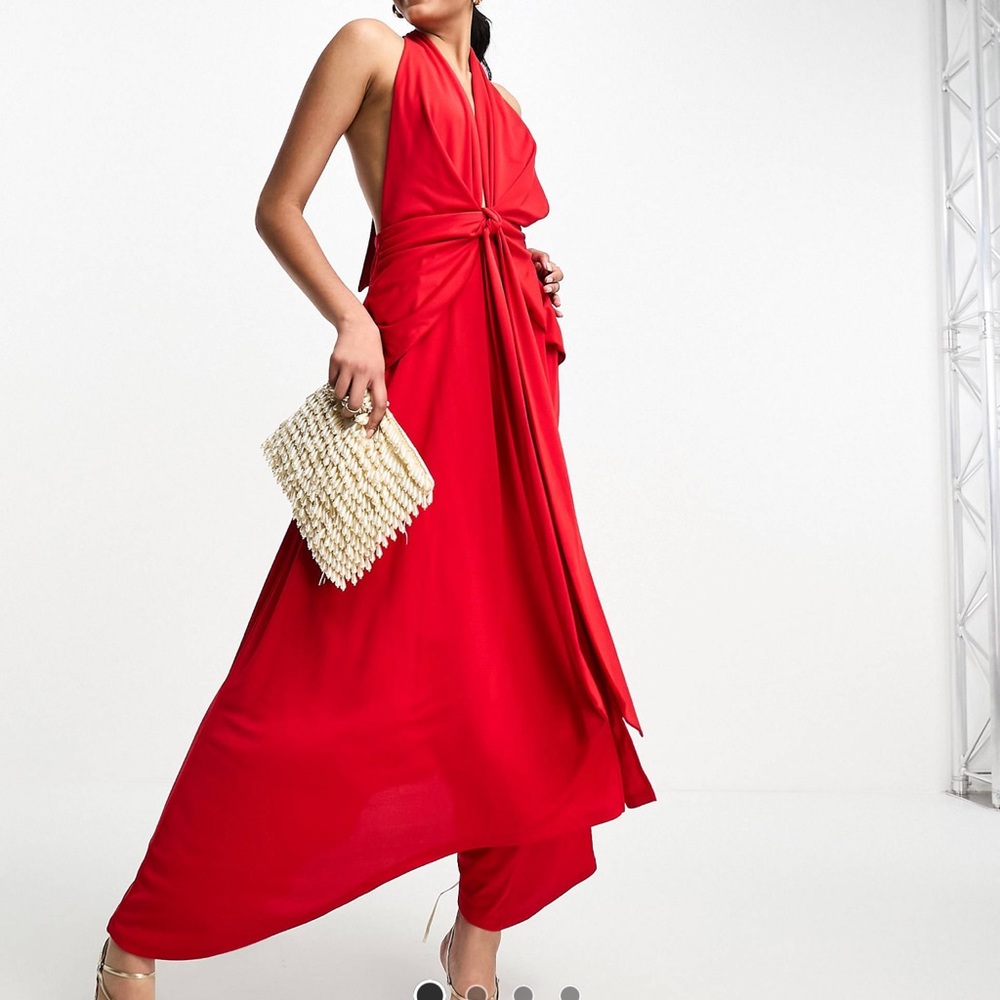 Sexy red midi dress. Size is 14.